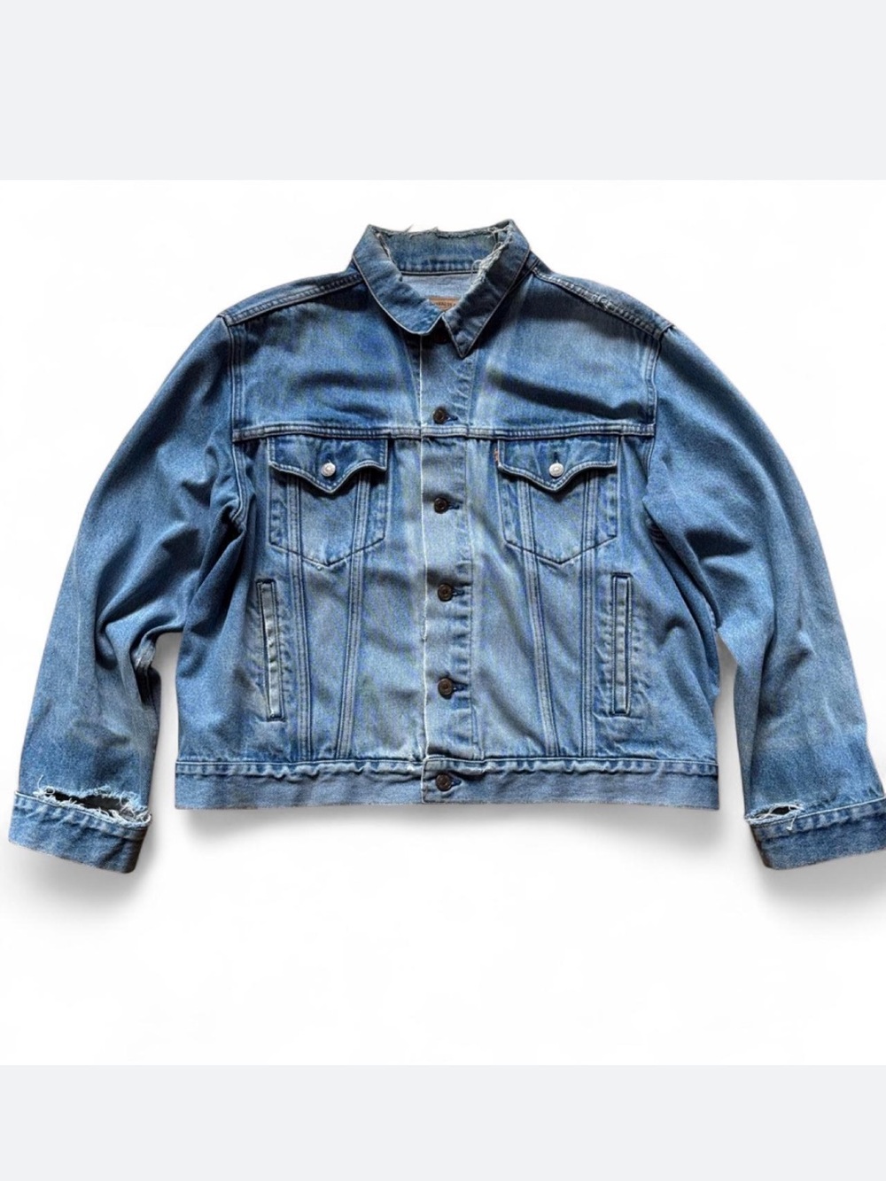 Vintage Levi’s Orange Tab Distressed Blue Denim Jacket